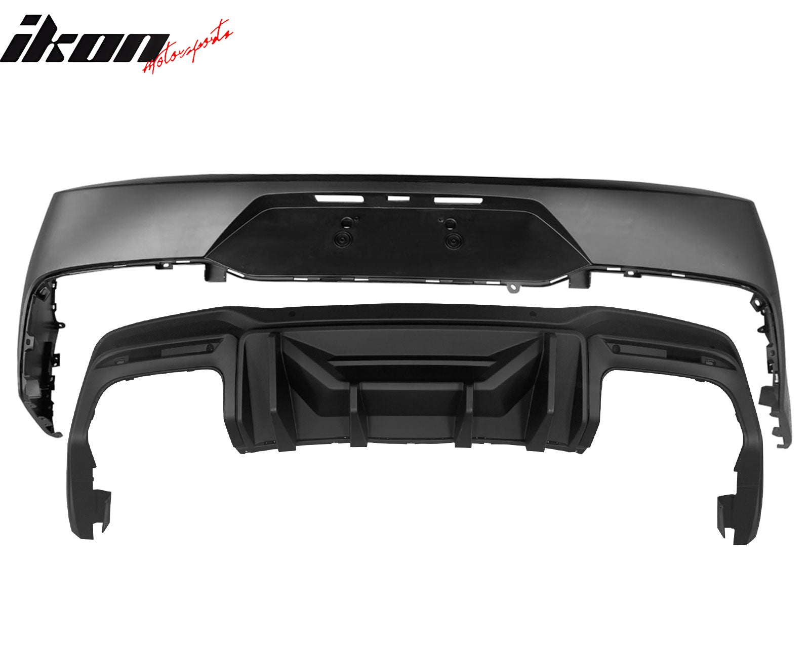 Fits 24-26 Mustang OE Rear Bumper Cover Rock Diffuser Valance Lip Matte Black PP