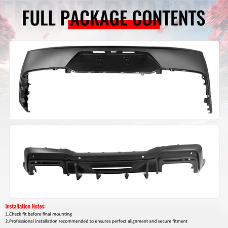 Fits 24-26 Mustang OE Rear Bumper Cover Rock Diffuser Valance Lip Matte Black PP
