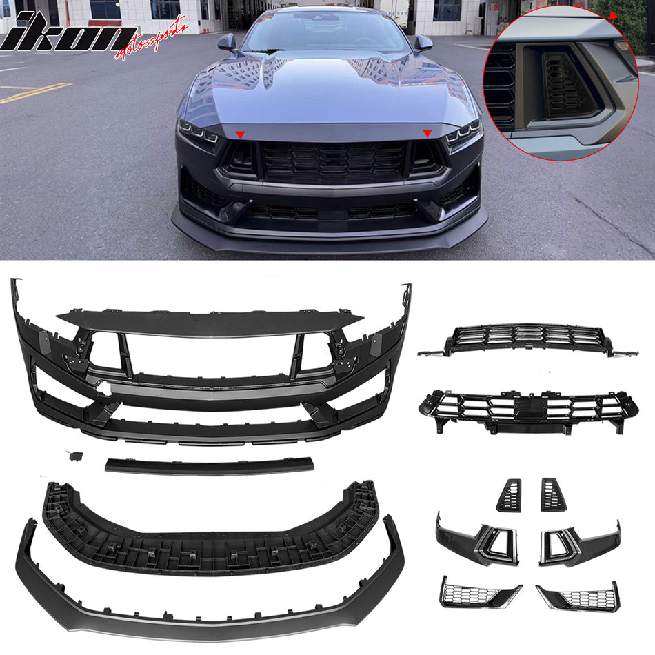 2024-2026 Ford Mustang Dark Horse Front Bumper Conversion W/ Grille PP