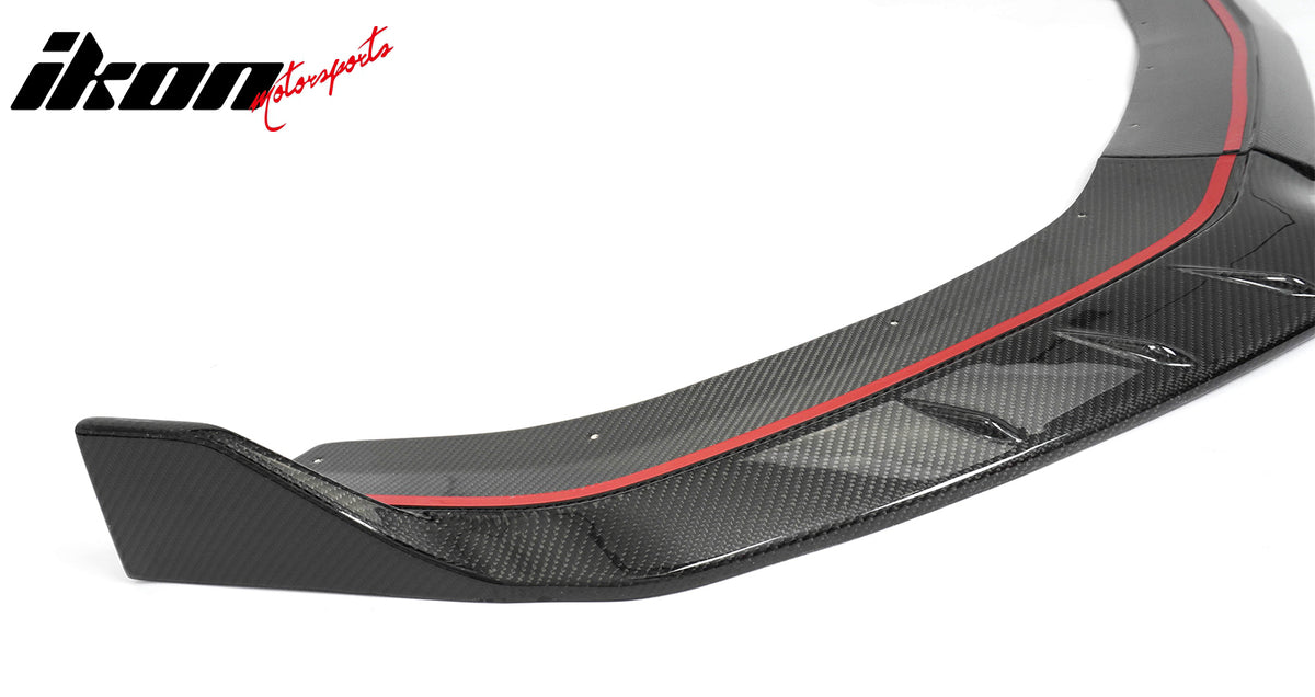 Fits 24-26 Ford Mustang IKON Front Bumper Lip Real Carbon Fiber Lower Splitter