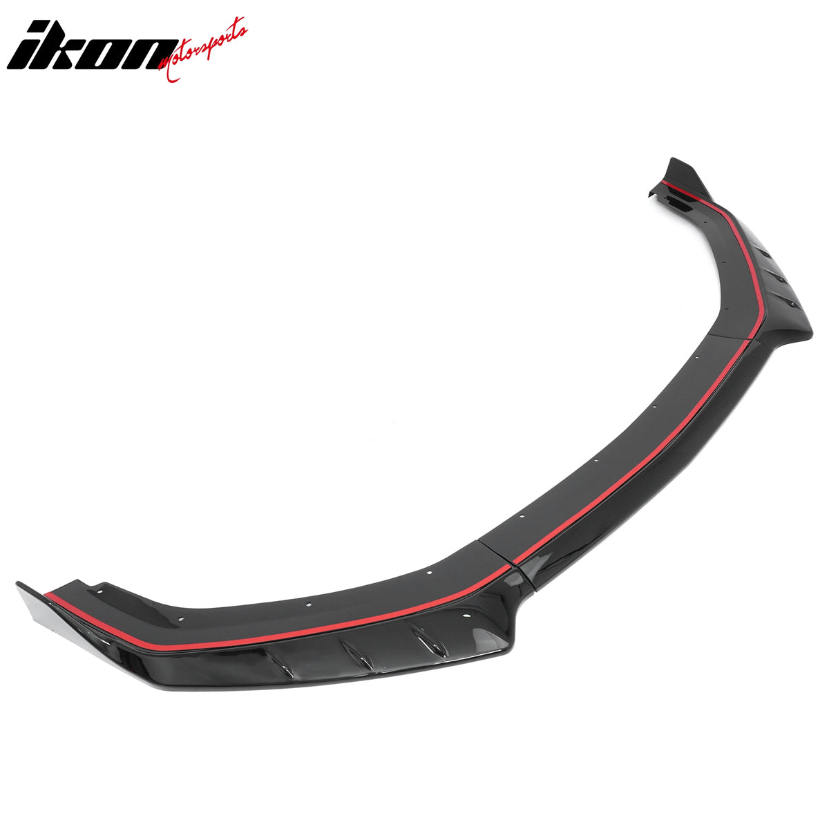 Fits 24-26 Ford Mustang IKON Style Front Bumper Lip Gloss Black Lower Splitter