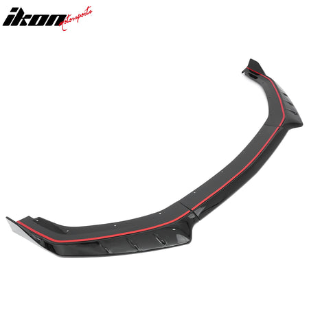 Fits 24-26 Ford Mustang IKON Style Front Bumper Lip Gloss Black Lower Splitter