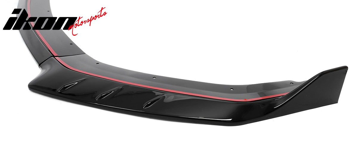 Fits 24-26 Ford Mustang IKON Style Front Bumper Lip Gloss Black Lower Splitter