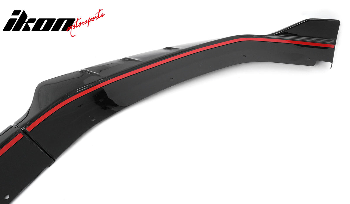 Fits 24-26 Ford Mustang IKON Style Front Bumper Lip Gloss Black Lower Splitter