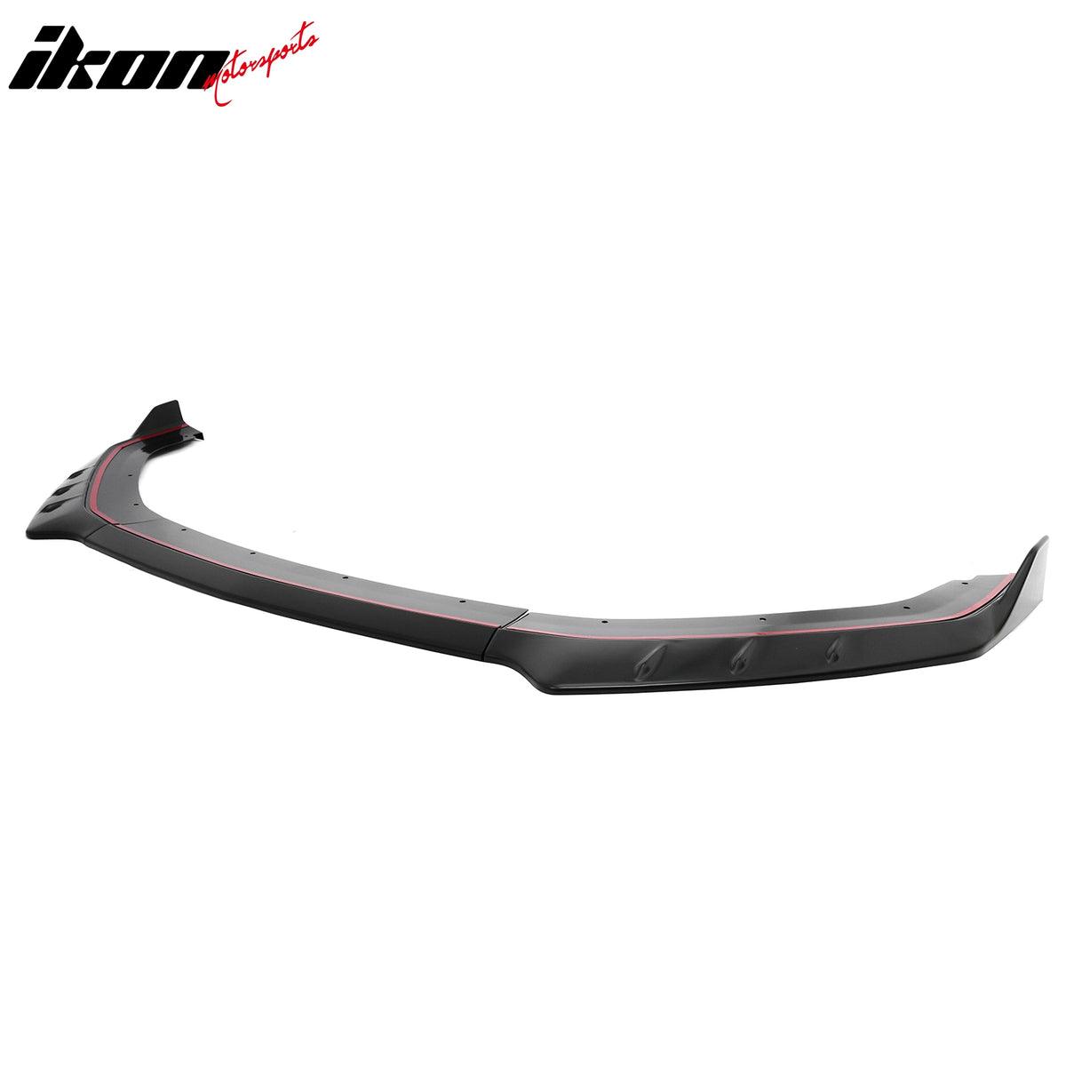 IKON MOTORSPORTS Front Bumper Lip, Compatible with 2024-2026 Ford Mustang EcoBoost/GT/Dark Horse, IKON Style ABS Plastic Matte Black Add-on Air Dam Front Chin Spoiler Protector Splitter 3PCS