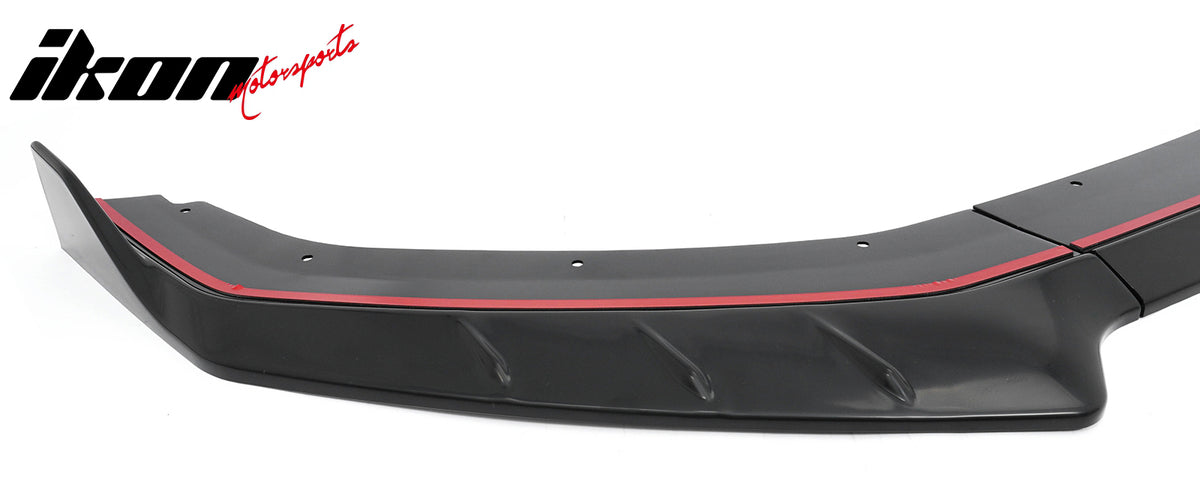 Fits 24-26 Ford Mustang IKON Style Front Bumper Lip Matte Black Lower Splitter