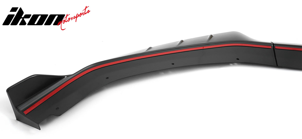 Fits 24-26 Ford Mustang IKON Style Front Bumper Lip Matte Black Lower Splitter