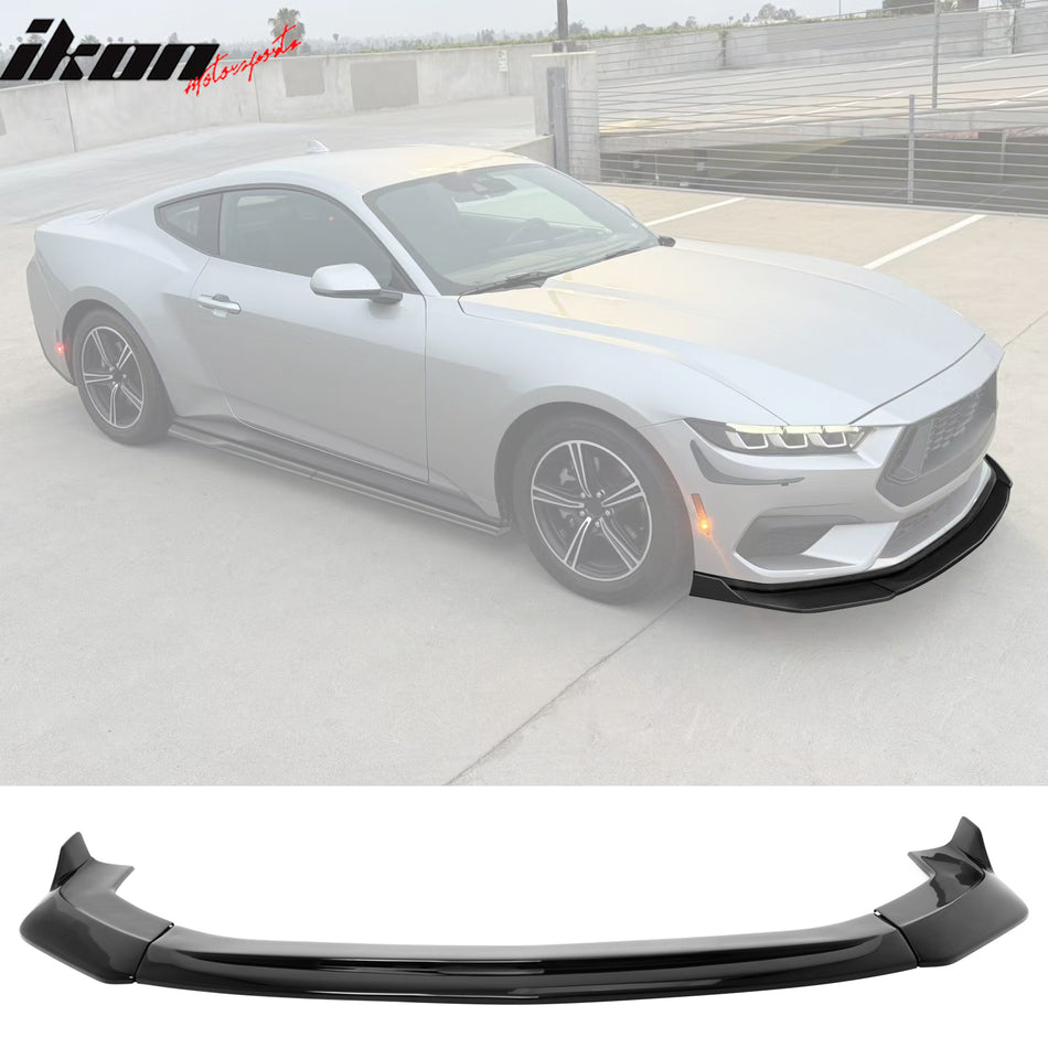 2024-2026 Ford Mustang Ecoboost GT V2 Style Front Lip Gloss Black 3PCS