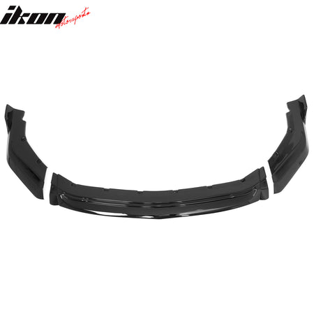 Fits 24-26 Ford Mustang IKON Style Gloss Black Front Bumper Lip Spoiler ABS 3PCS