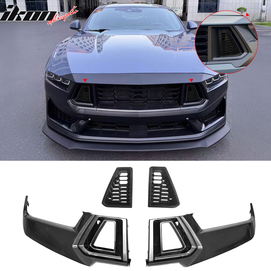 2024-2026 Ford Mustang Dark Horse Front Bumper Upper Grille Covers ABS