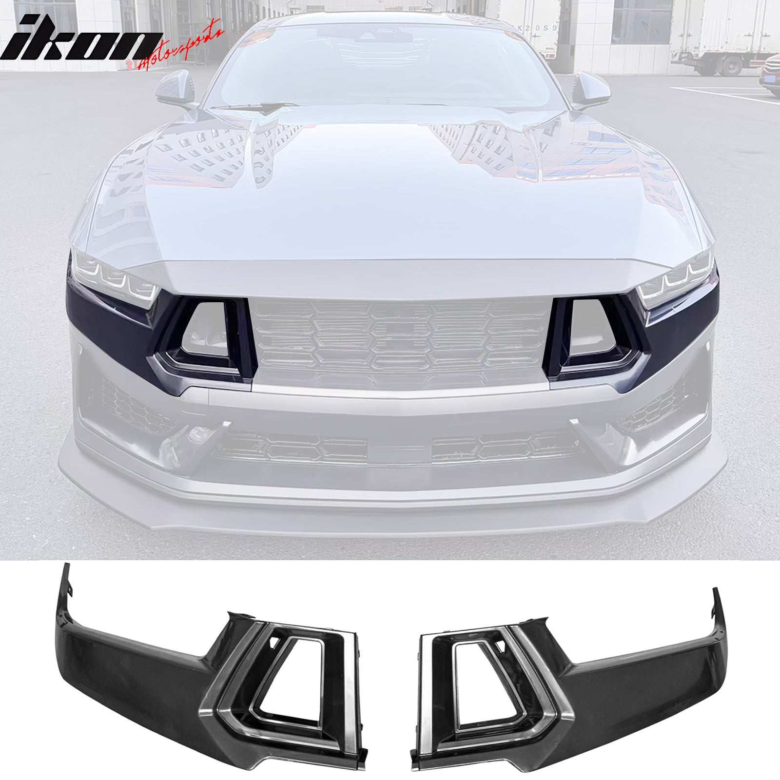 Fits 24-26 Ford Mustang Dark Horse Front Bumper Upper Insert Cover W/ Grille ABS