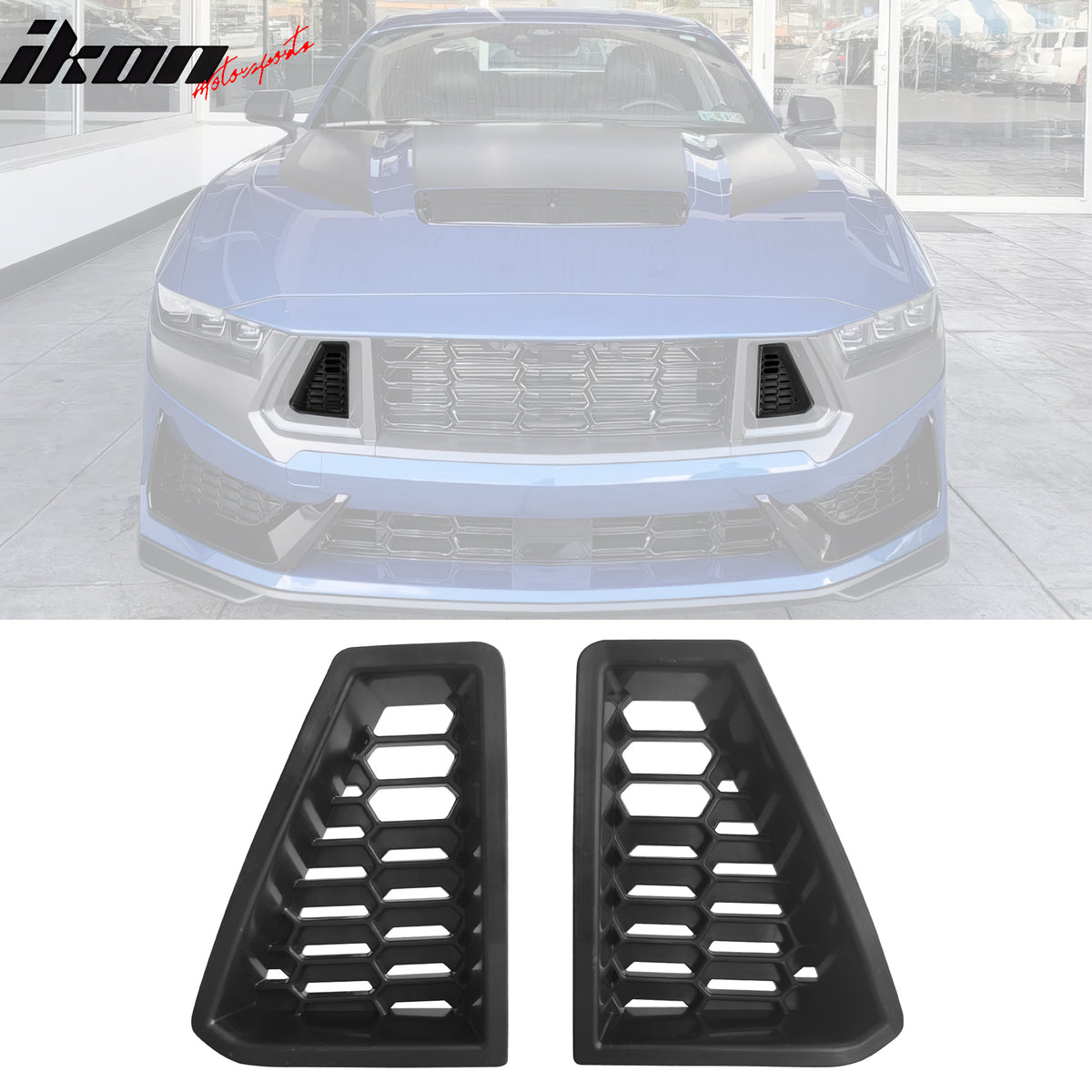 Fits 24-26 Ford Mustang Dark Horse Front Bumper Upper Insert Cover W/ Grille ABS