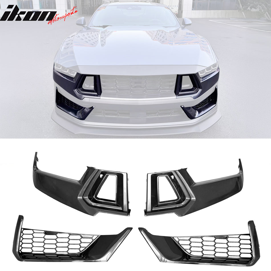 2024-2026 Ford Mustang Dark Horse Front Bumper Upper Lower Grilles ABS