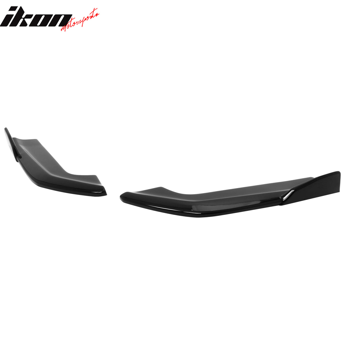IKON MOTORSPORTS Rear Bumper Lip Apron Splitter, Compatible with 2024-2026 Ford Mustang Ecoboost & GT, IKON Style Gloss Black ABS Rear Diffuser Spat Valance Winglet Canard Protector 2PCS