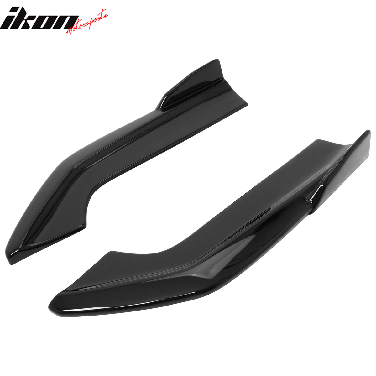 For 24-26 Ford Mustang Ecoboost GT IKON Style Rear Bumper Aprons Gloss Black 2PC
