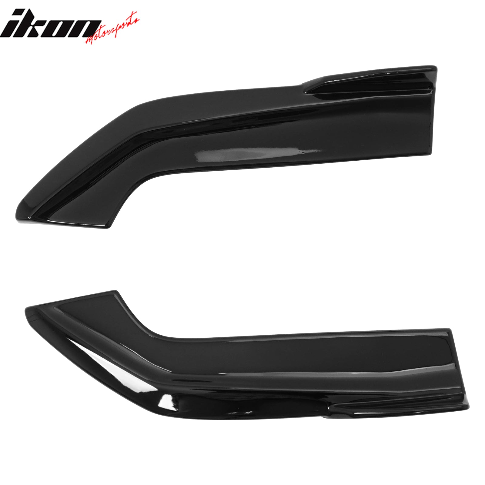 For 24-26 Ford Mustang Ecoboost GT IKON Style Rear Bumper Aprons Gloss Black 2PC