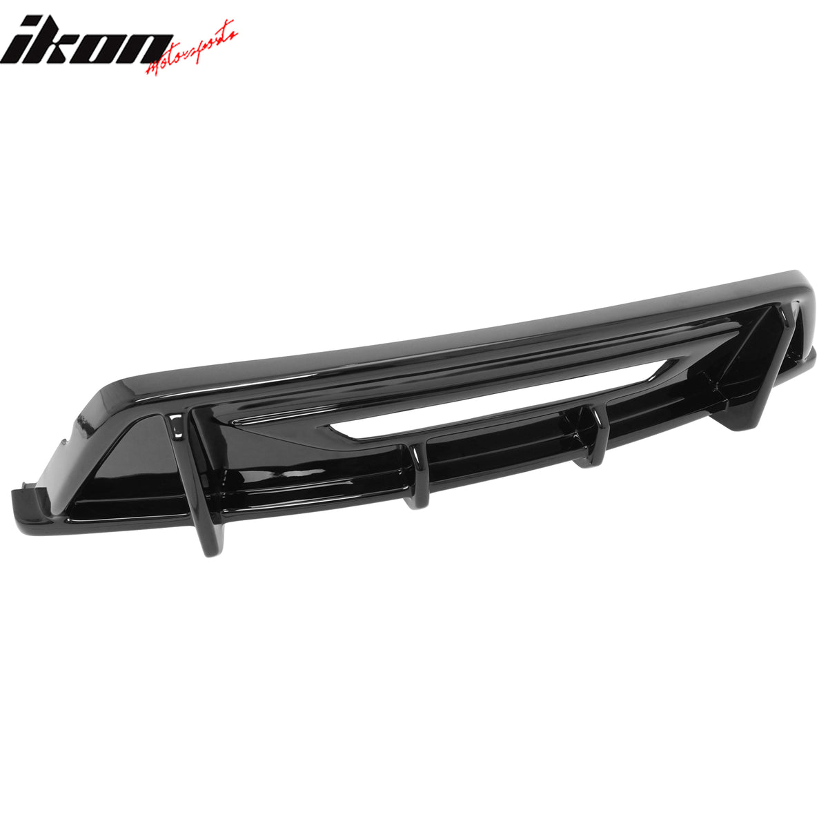 Fits 24-26 Ford Mustang Eco& GT IKON Style Rear Diffuser+ Aprons Gloss Black ABS