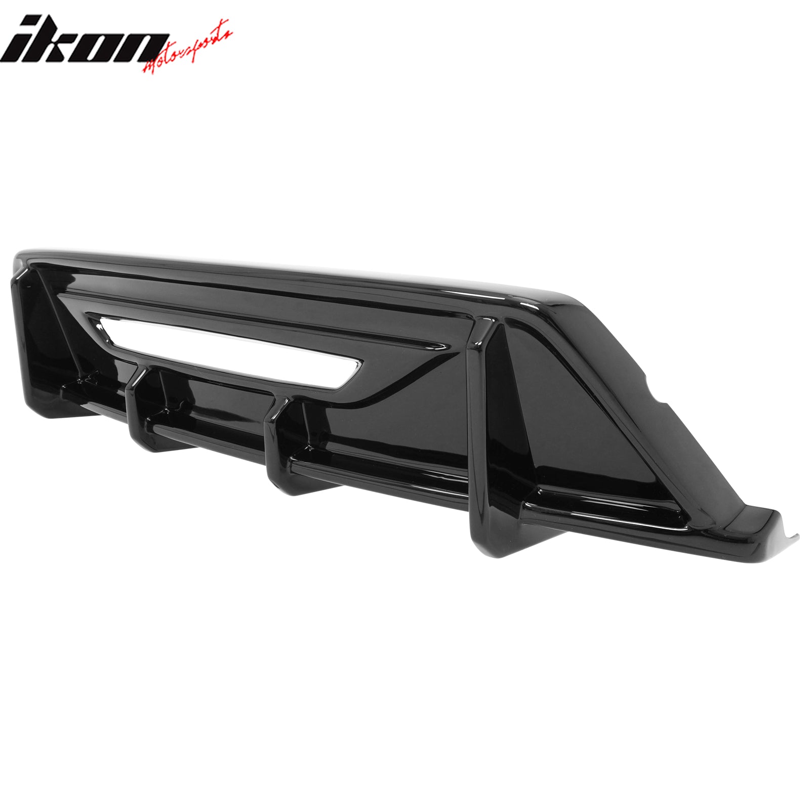 Fits 24-26 Ford Mustang Eco& GT IKON Style Rear Diffuser+ Aprons Gloss Black ABS