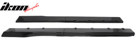 For 24-26 Ford Mustang R Style 2PCS Side Skirts Add On Splitters Gloss Black ABS