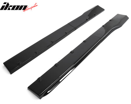 For 24-26 Ford Mustang R Style 2PCS Side Skirts Add On Splitters Gloss Black ABS