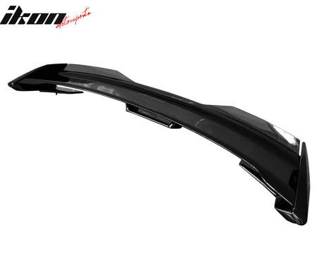 Fits 24-26 Ford Mustang Dark Horse Gloss Black Trunk Spoiler W/ Gurney Glap ABS