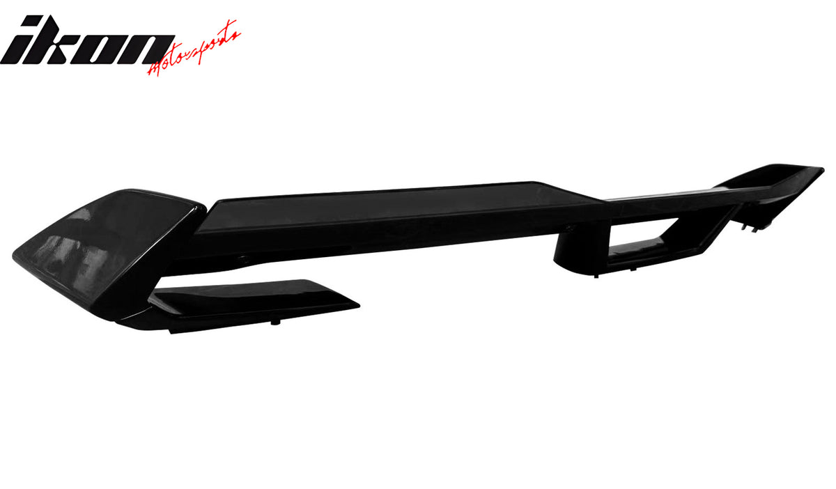 Fits 24-26 Ford Mustang Dark Horse Gloss Black Trunk Spoiler W/ Gurney Glap ABS