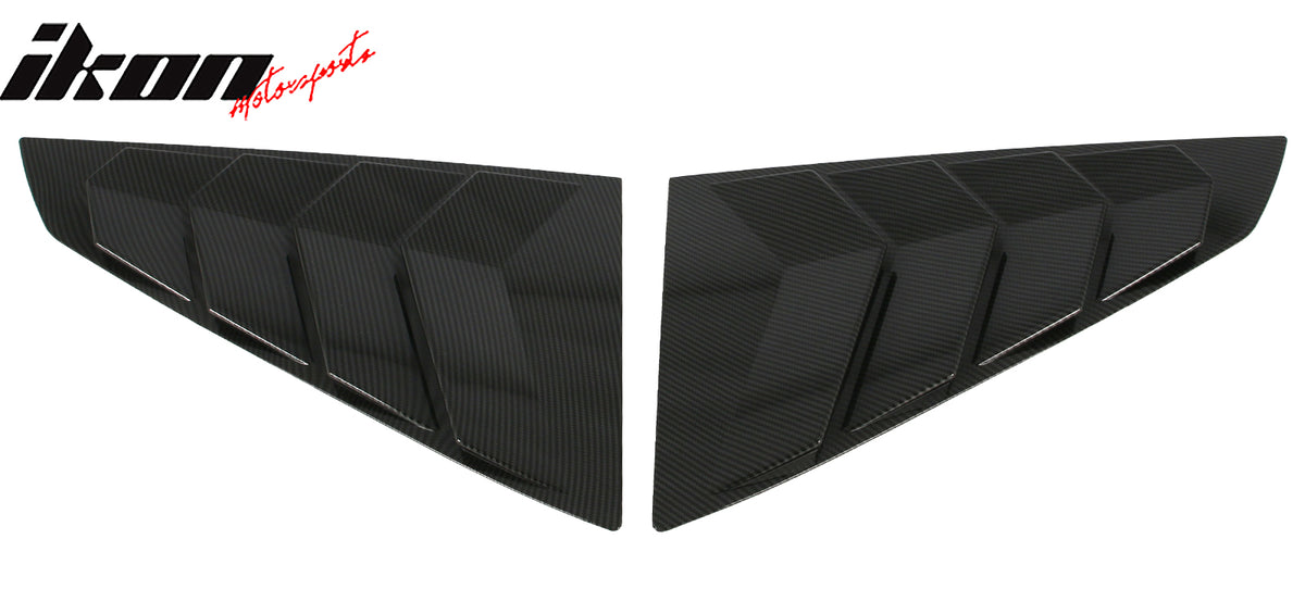 Fits 24-26 Ford Mustang S650 Coupe Side Window Louvers Scoop Carbon Fiber Print