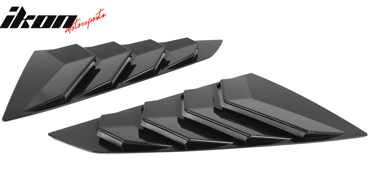 Fits 24-26 Ford Mustang S650 Coupe Side Window Louvers Scoop Carbon Fiber Print