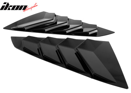 Fits 24-26 Ford Mustang S650 Coupe Side Window Louvers Scoop Vent Gloss Black