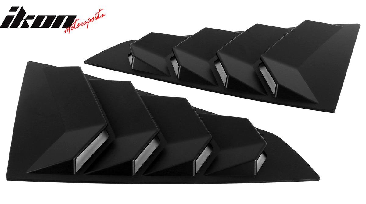 Fits 24-26 Ford Mustang S650 Coupe Side Window Louvers Scoop Vent Matte Black