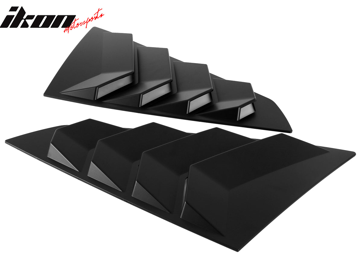 Fits 24-26 Ford Mustang S650 Coupe Side Window Louvers Scoop Vent Matte Black