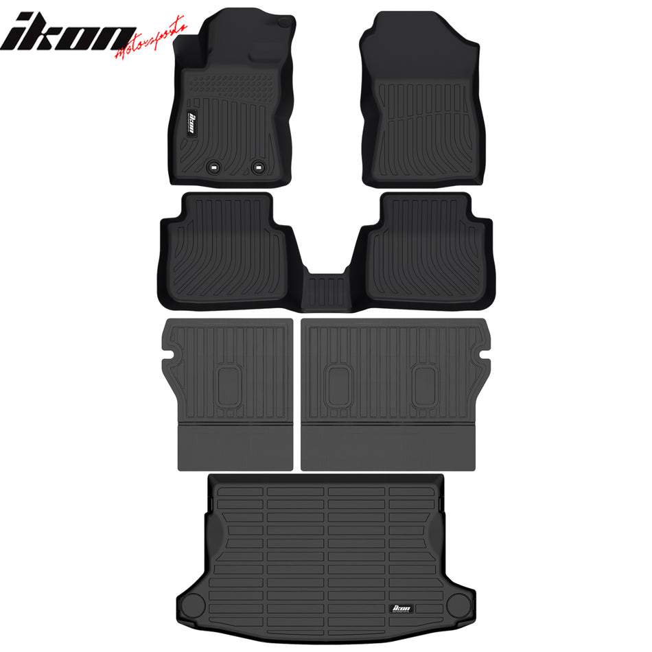 2024-2026 Subaru Crosstrek 3D TPE All Weather Heavy Duty Waterproof Anti-Slip Interior Cargo Liner Carpets Backrest + Floor Mats + Rear Trunk Mat 6PCS
