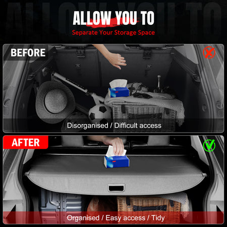 Fits 24-26 Chevy Traverse Acadia Buick Enclave Cargo Cover Carbon Fiber Texture