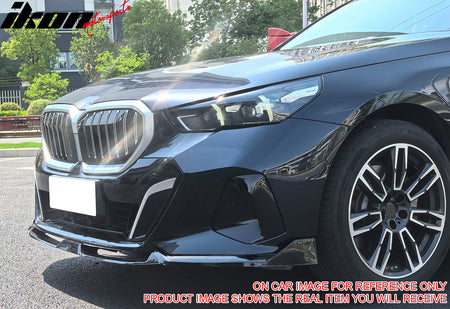 Fits 24-26 BMW G60 5 Series & i5 IKON Front Bumper Lip Spoiler Matte Black 3PCS