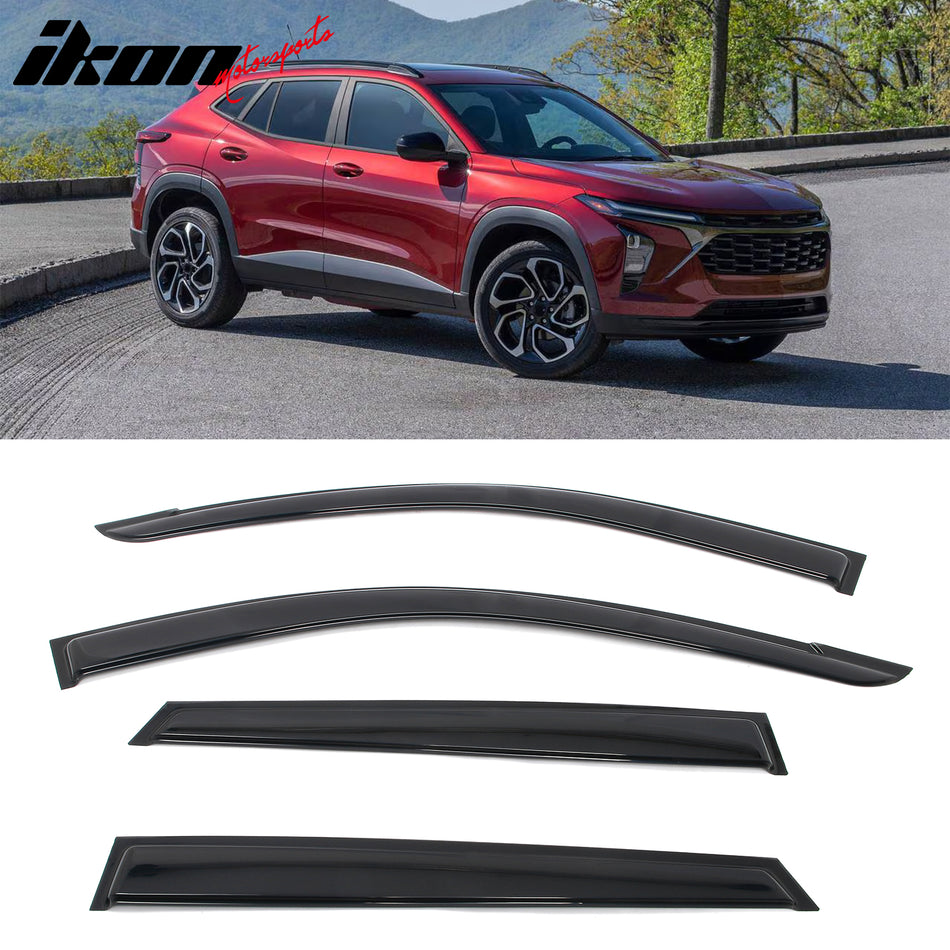 2024-2026 Chevy Trax Smoke Window Visors Vent Rain Sun Guards Acrylic
