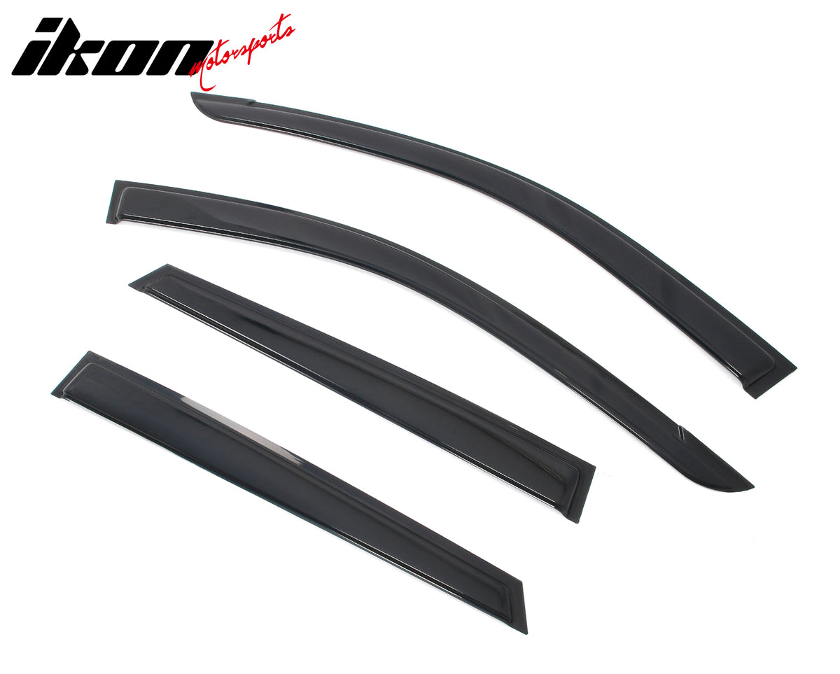 Fits 24-26 Chevy Trax Smoke Window Visors Vent Rain Guards Deflectors Tape-On