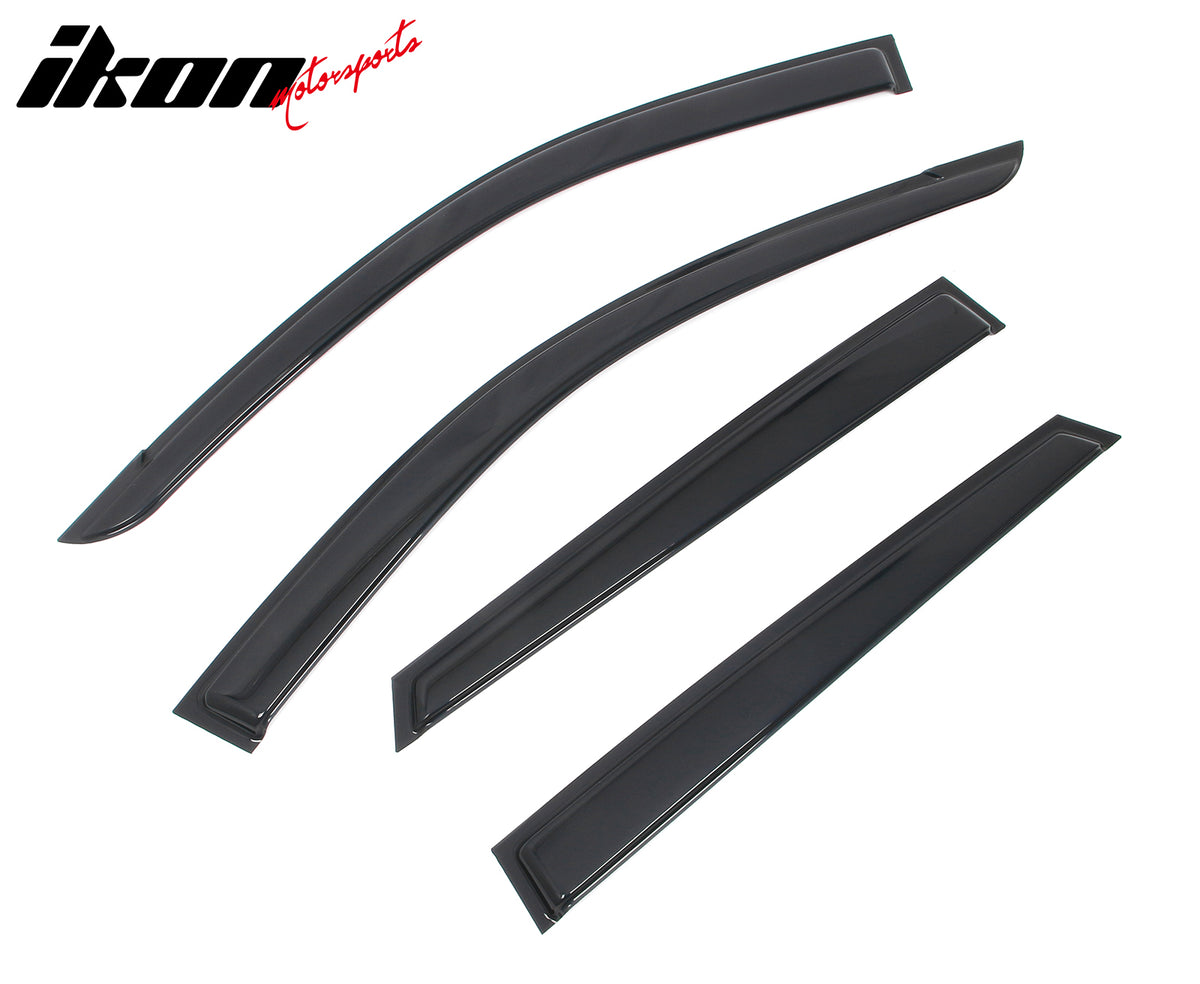 Fits 24-26 Chevy Trax Smoke Window Visors Vent Rain Guards Deflectors Tape-On