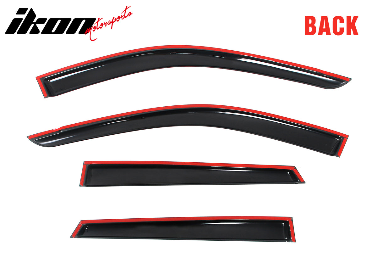 Fits 24-26 Chevy Trax Smoke Window Visors Vent Rain Guards Deflectors Tape-On