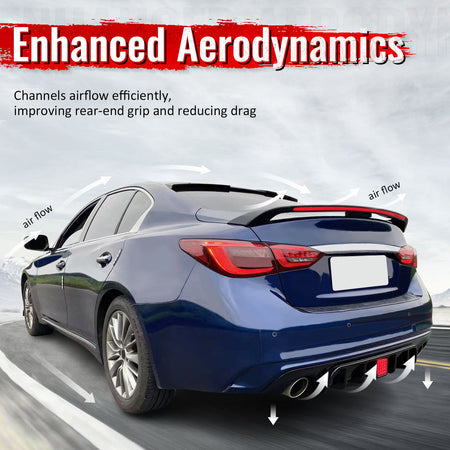 Fits 24-26 Ford Mustang Dark Horse Rear Bumper Diffuser Speed Style Gloss Black