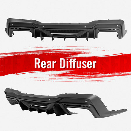 Fits 24-26 Ford Mustang Dark Horse Rear Bumper Diffuser Speed Style Matte Black