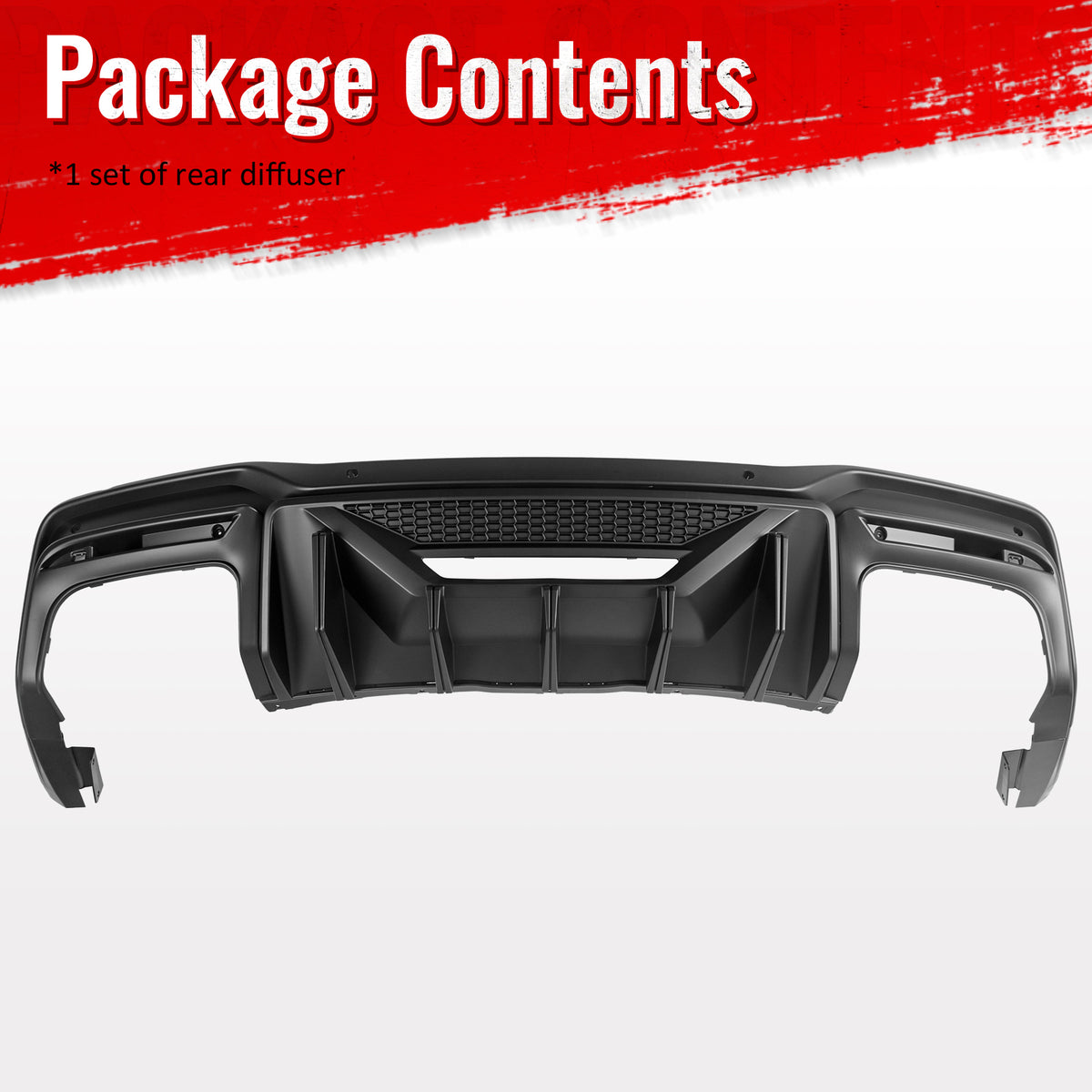 Fits 24-26 Ford Mustang Dark Horse Rear Bumper Diffuser Speed Style Matte Black