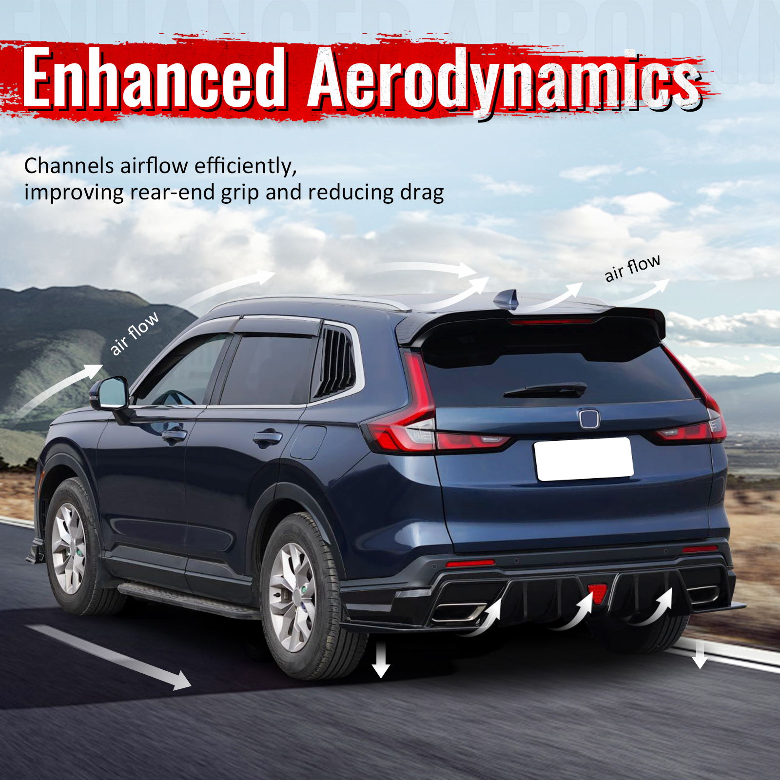 Fits 24-26 Ford Mustang Dark Horse Rear Bumper Diffuser Speed Style Matte Black