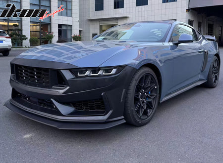 IKON MOTORSPORTS Front Lower Grille, Compatible with 2024-2026 Ford Mustang 7th Gen S650, Dark Horse Handling Package OE Style Unpainted Black ABS Plastic Replacement Front Bumper Grill 1PC