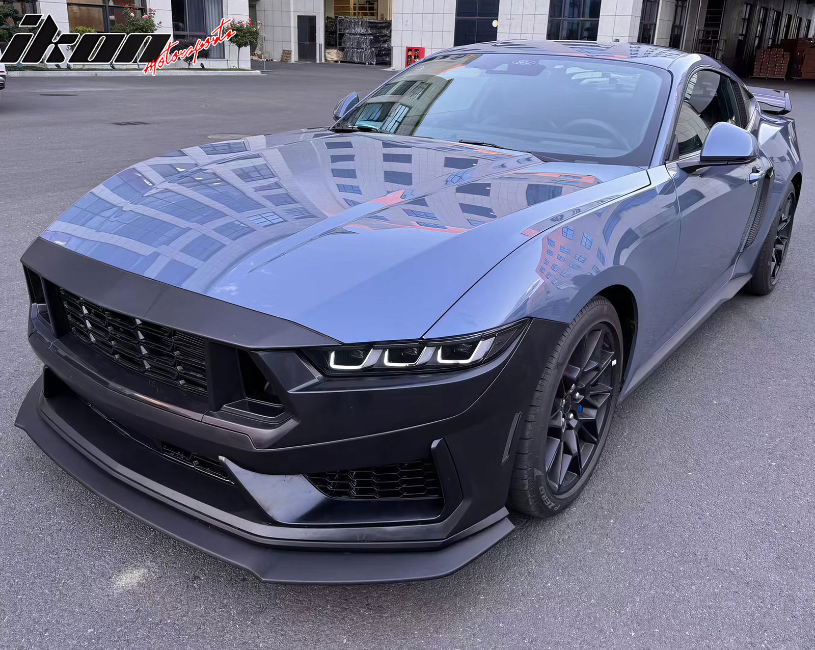 For 24-26 Ford Mustang Dark Horse ABS Front Bumper Lower Mesh Grille Insert Pair