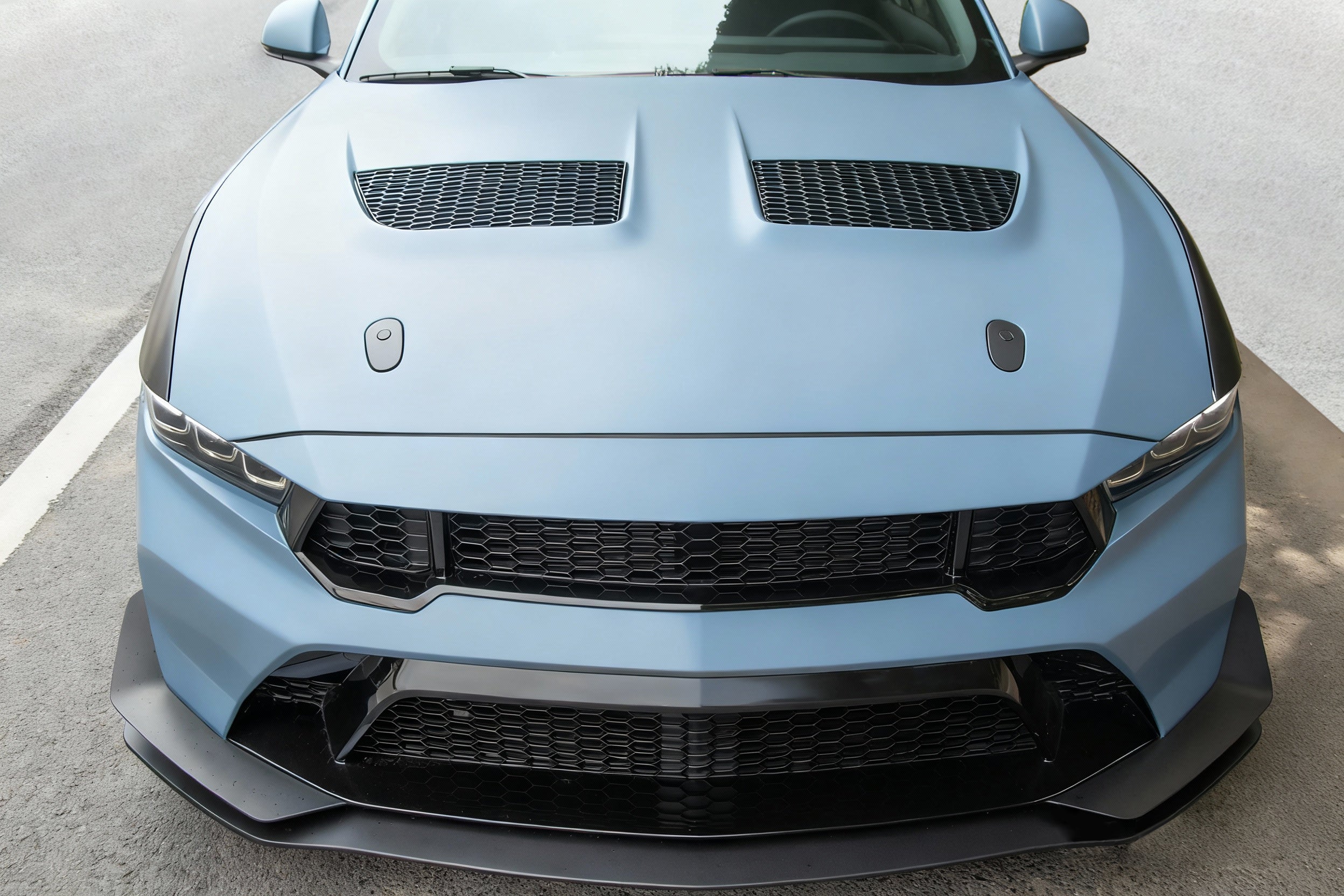 Fits 24-26 Ford Mustang Front Engine Hood Cover GTD Style Aluminum Scoop Bonnet