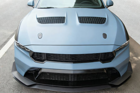 Fits 24-26 Ford Mustang Front Engine Hood Cover GTD Style Aluminum Scoop Bonnet