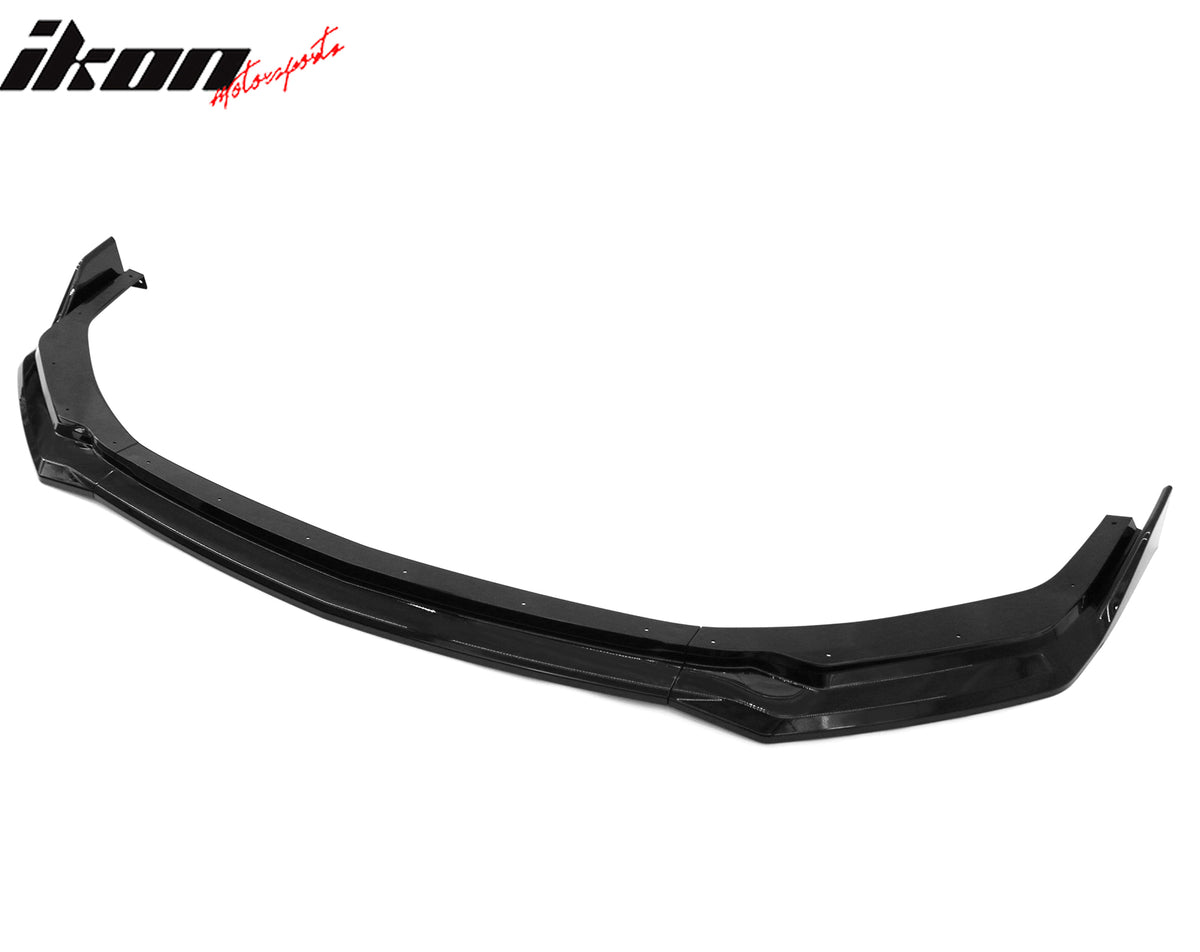 Fits 24-26 Ford Mustang Front Bumper Lip 3PC Spoiler Gloss Black Lower Splitter