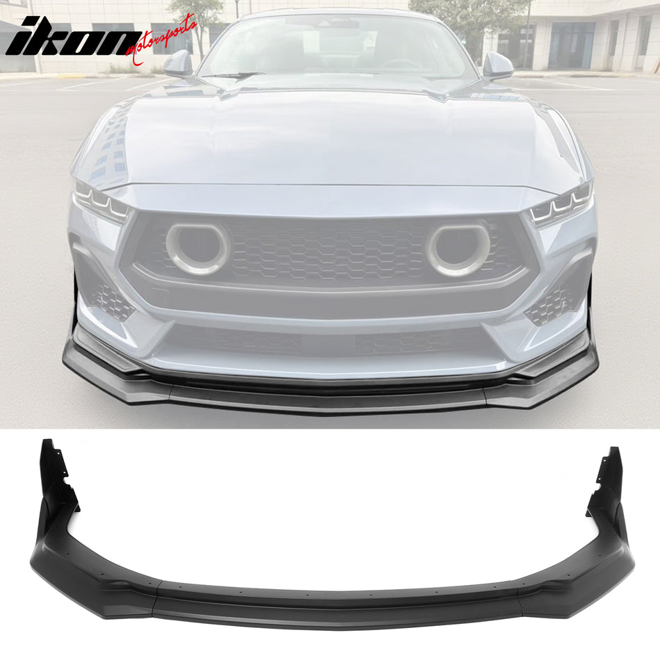 2024-2026 Ford Mustang Front Bumper Lip 5PC Matte Black ABS Spoiler