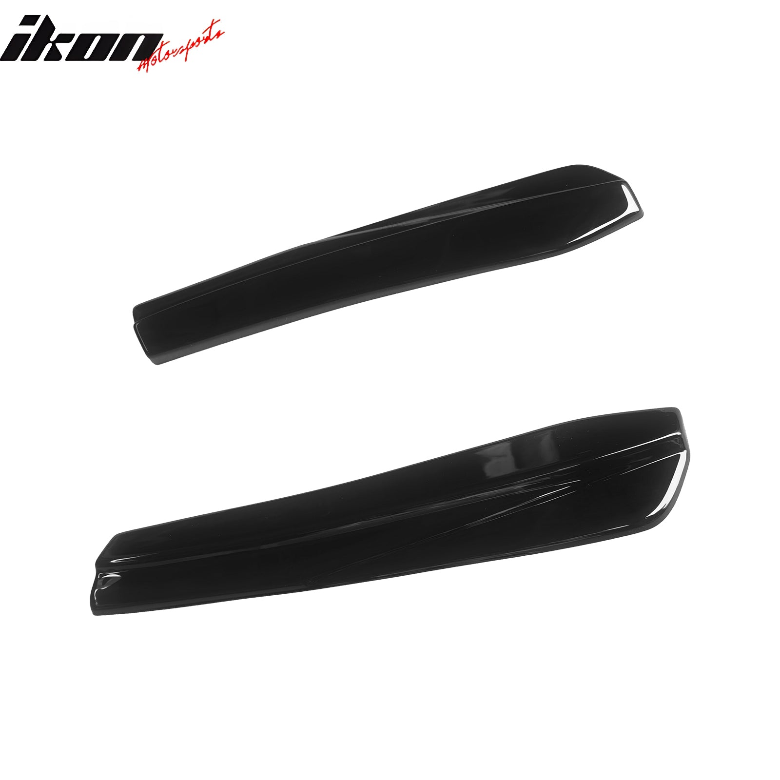 IKON MOTORSPORTS Rear Aprons, Compatible with 2024-2026 Ford Mustang Dark Horse, IKON Style Gloss Black ABS Plastic Rear Bumper Lip Splitter Protector Side Spat Valance 2PCS