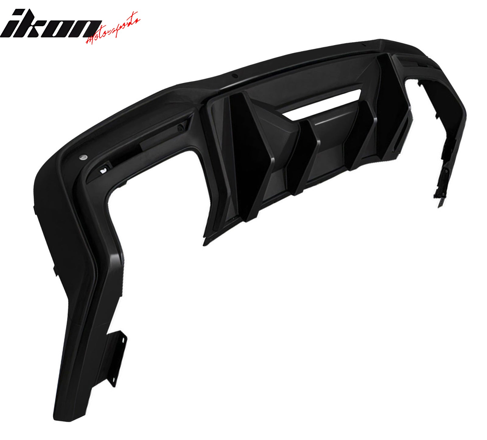 Fits 24-26 Mustang 7th Gen S650 Rock Style PP Rear Bumper Diffuser Gloss Black